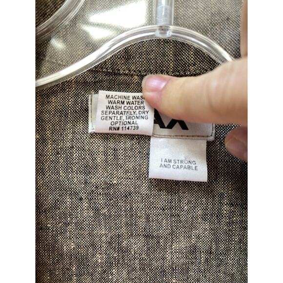 FLAX Oversized Button Down Linen Blazer Jacket Pockets‎ Lagenlook Size Medium - Picture 5 of 13